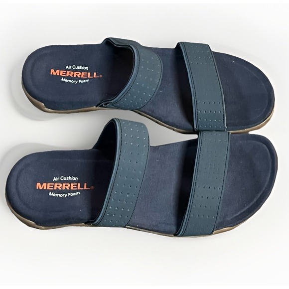 Merrell Womens Slide Sandals Air Cushion Memory Foam  Blue Size  7 - Picture 5 of 9